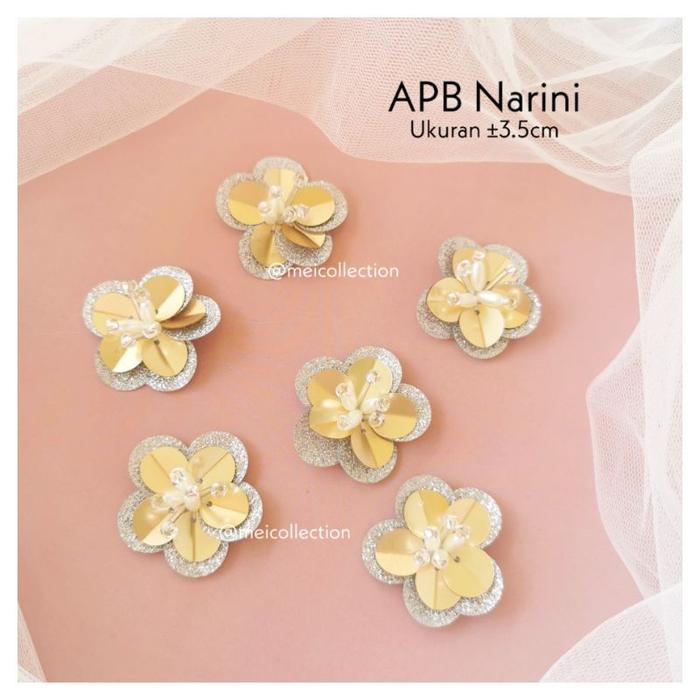 payet bunga 3d organza rangkai APB Narini