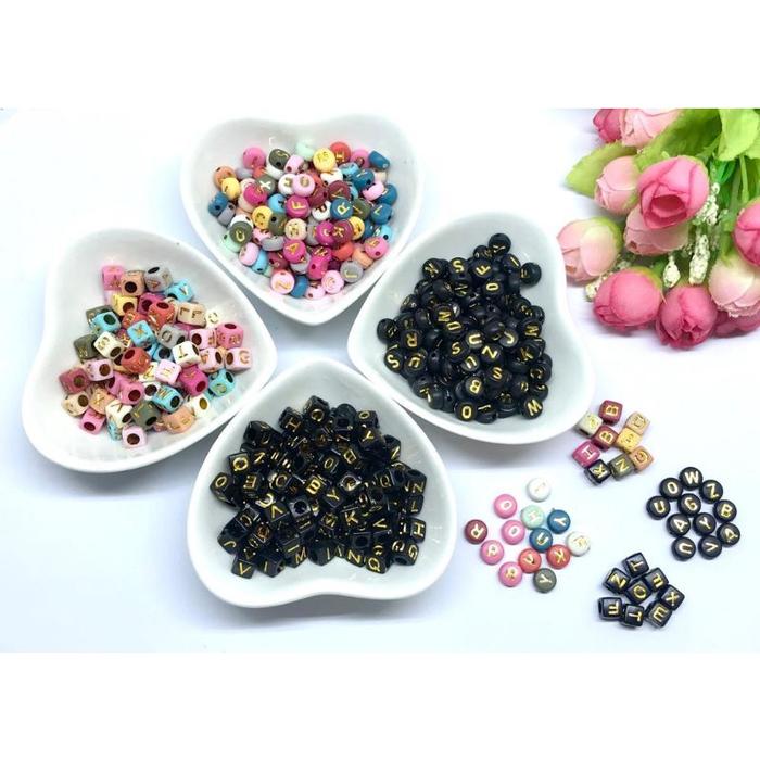 50gr Aneka mote resin huruf dan angka