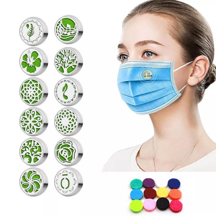 PIN CLIP PENGHARUM MASKER MAGNET AROMATHERAPY ASESORIS MOTIF LUCU KARA