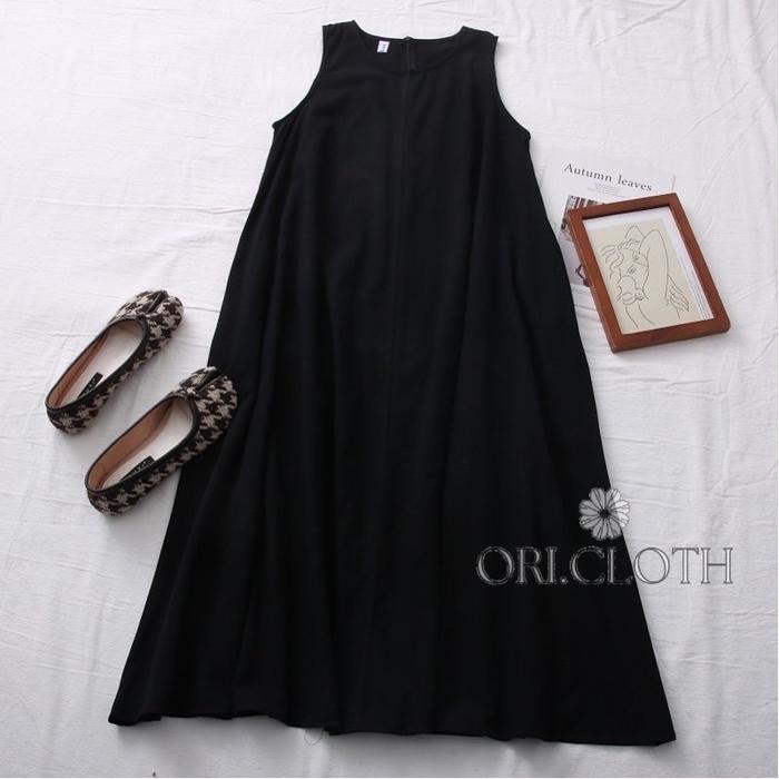 MANSET DRESS OVERSIZE POLOS PASTEL TANPA LENGAN TANKTOP GAMIS INNER JA