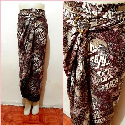 Rok Lilit Batik Pasangan Kebaya Panjang Muslimah batik ungu tua