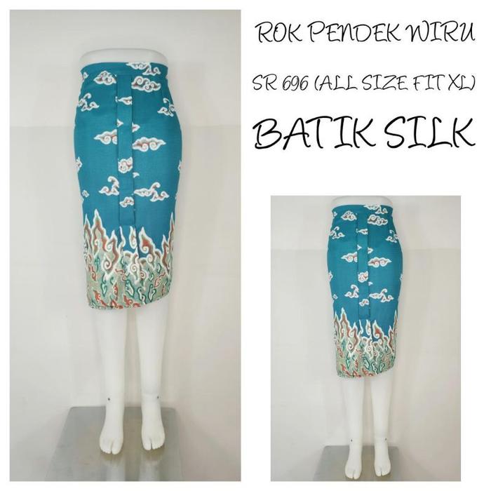 Indah ROK PENDEK WIRU WIRON Batik Silk SR 696 All Size Fit XL