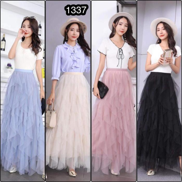 Rok Tutu Tile Tumpuk 3 Susun Import - Rok Tutu Tile Tumpuk Import 1337