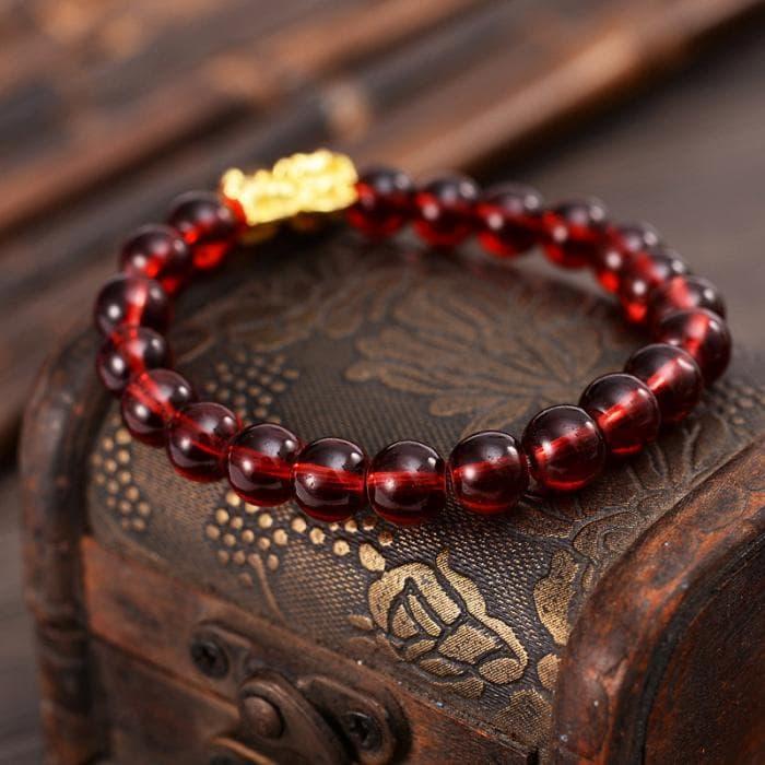 GELANG BATU GIOK RED JADE PIXIU ASLI / GELANG PRIA WANITA PREMIUM G38