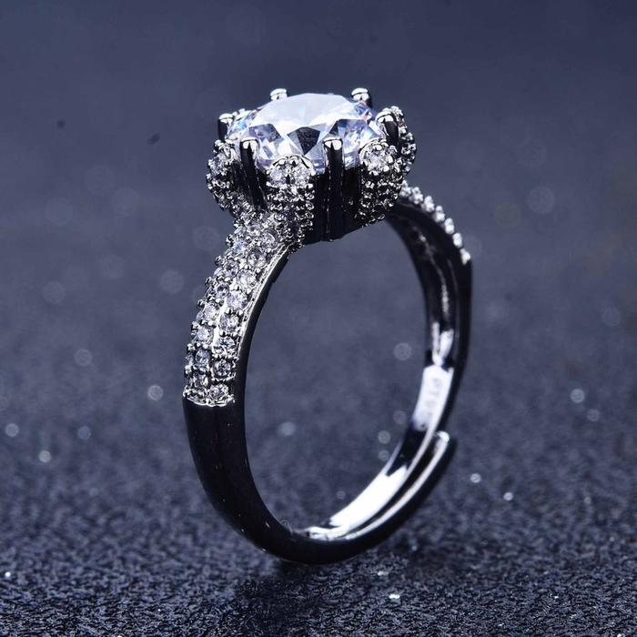 Pt950 Cincin Moissanite Mewah Untuk Wanita
