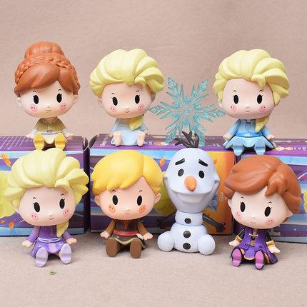7pcs / set Mainan Boneka Princess Disney Frozen Rapunzel Cinderella