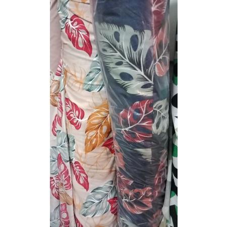 Kain Rayon Viscose Motif Daun Monstera Janda Bolong