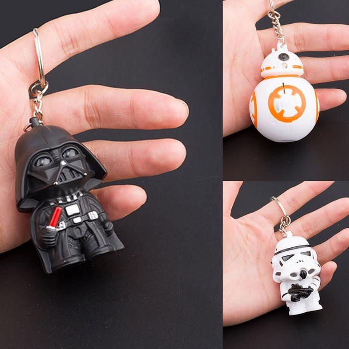 Robot Keychain Pendant Star Wars War BB-8 Toy with LED Lights And