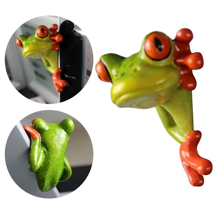 Ornamen Miniatur Katak 3D Untuk Dekorasi Meja Komputer Kantor Dan