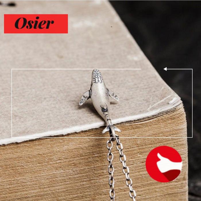 Kalung Liontin Ikan Paus Bahan 925 Silver Untuk Pria Dan Wanita Whale