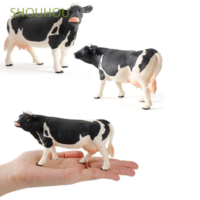 1 / 6pcs Mainan Action Figure Sapi Bahan Plastik Untuk Edukasi
