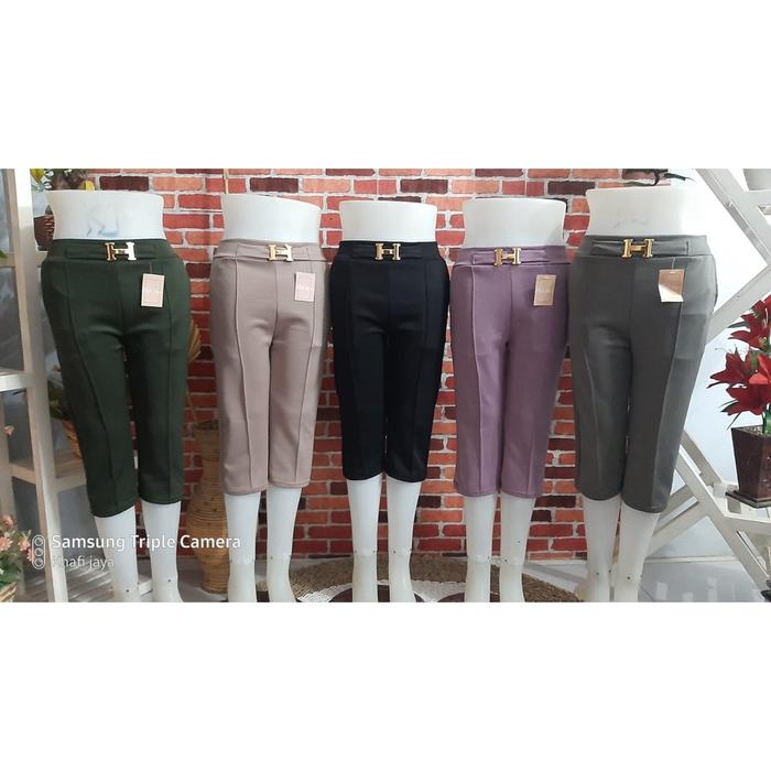 BAGGY PANTS SCUBA PENDEK WANITA CELANA 3 4 CASUAL STYLE KOREAN KULOT 2