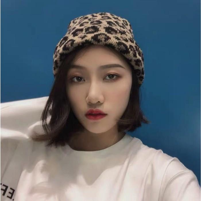 Bhle Topi Bucket Hat Leopard Macan Kupluk Wol Import Korea Jepang