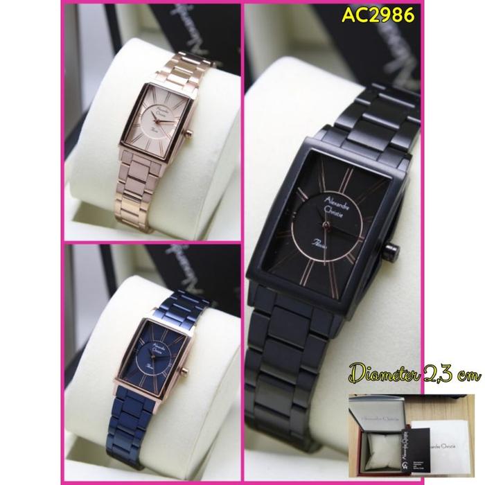 JAM ALEXANDER CHRISTIE WANITA RANTAI KOTAK AC 2986 ORI CRISTY CEWEK