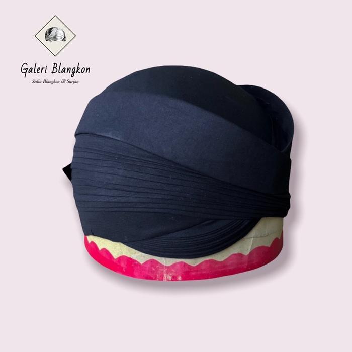 READY - Blangkon Jawa Solo Perbawan Alusan Dewasa | Motif Hitam Polos