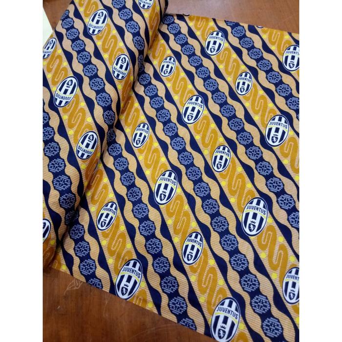 Bahan BATIK KATUN motif Bola Juventus Kain Batik - bt 58