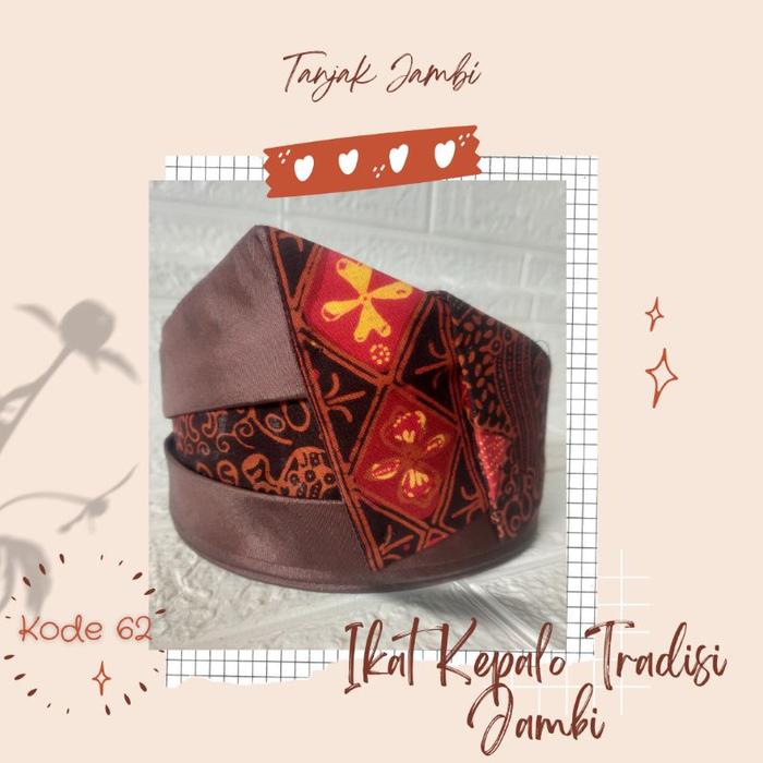 lacak jambi katun halus batik Jambi kombinasi satin ikat kepala pria