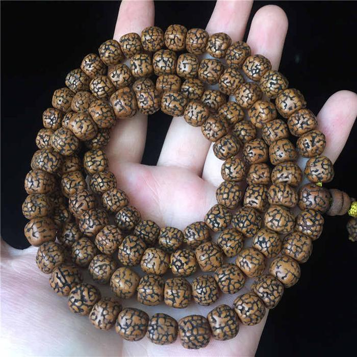 NWMart Nepal 108PCS Old Oiled Rudraksha Bodhi Beads Tibetan