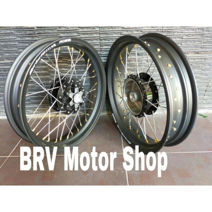 LJ581 Velg Scorpio - Jari Tapak Lebar Tromol Ori Siap Pasang Ring 17