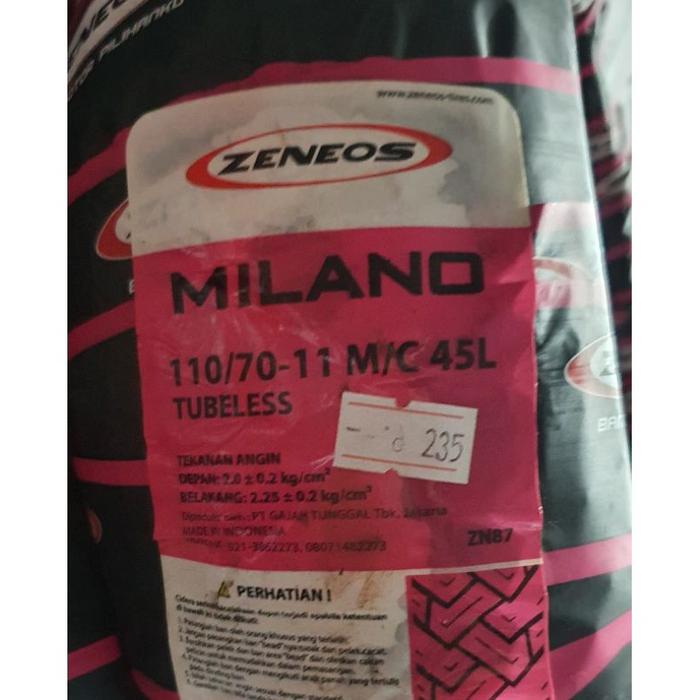 QX256 Ban Zeneos 110 70-11 Milano ban Vespa Lx S Depan