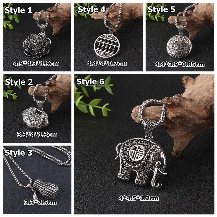 Kalung Rantai Gaya Etnik Tibet Nepal Vintage Untuk Pria Dan Wanita