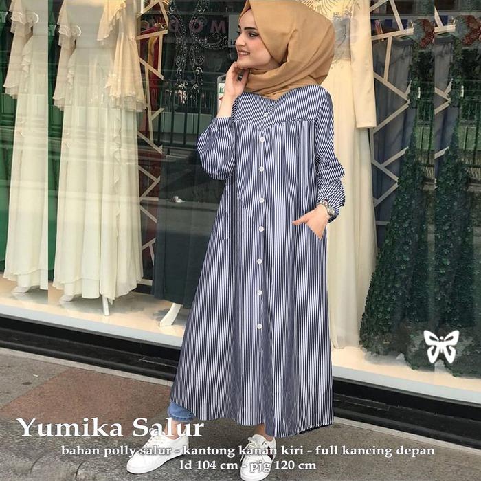 Yumika Long Dress Tunik Panjang Wanita
