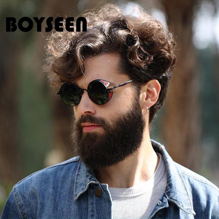 AP811 BOYSEEN Punk Steam Round LadiesBig Frame Colorful Women Glasses