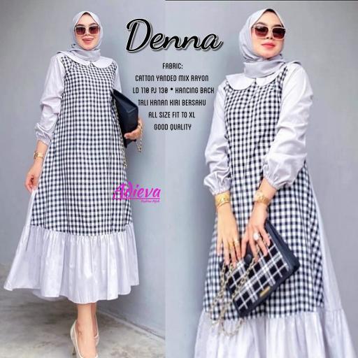 Amelia Midi Dress Kotak Kotak2 Katun Kekinian Muslim Busui Casual Wani