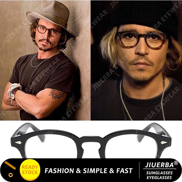 Johnny Depp Retro Bulat Myopia Kacamata Wanita/Pria