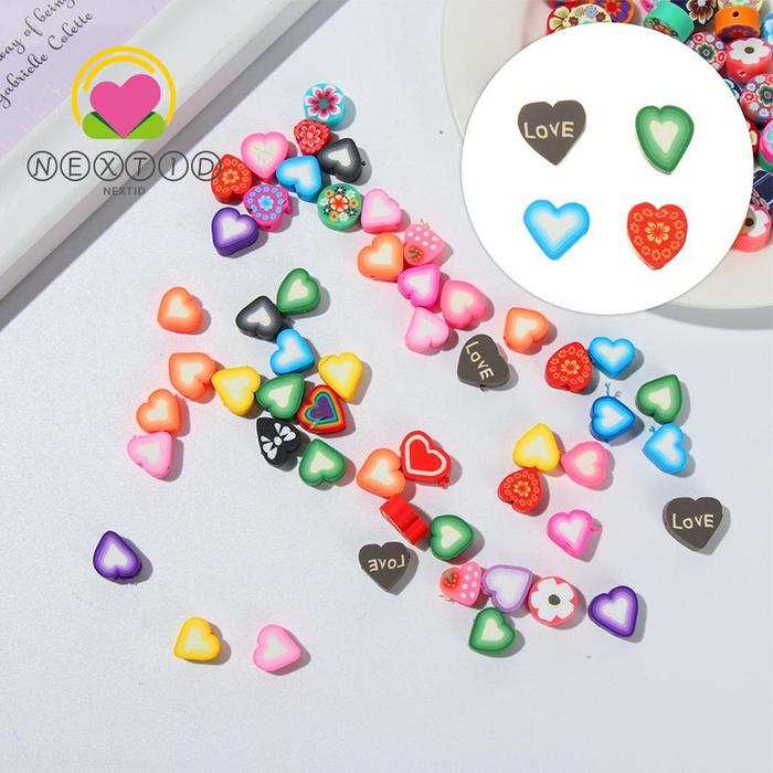 50PCS Liontin Bentuk Buah / Hati / Plum Bahan Polymer Clay