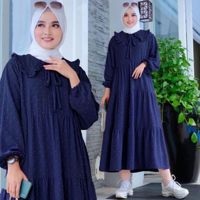 Midi Dress Crinkle Uragiri gamis Rayon Premium