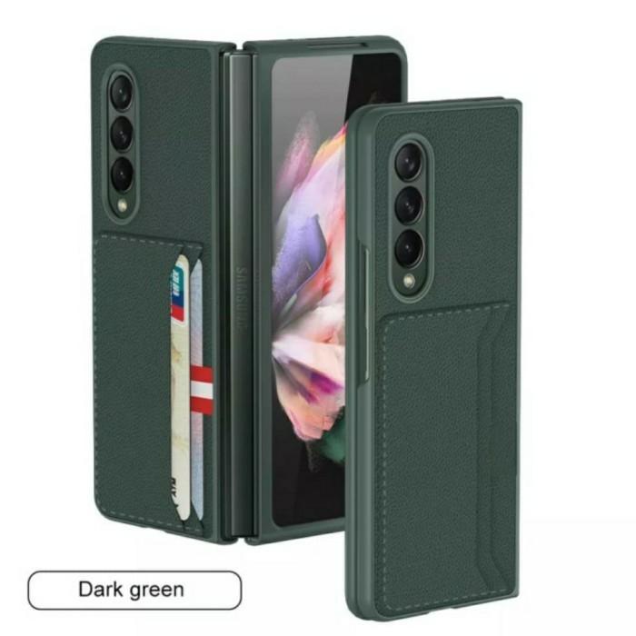 Leather Carbon Card Slot Wallet Case Samsung Galaxy Z Fold 4 Fold4