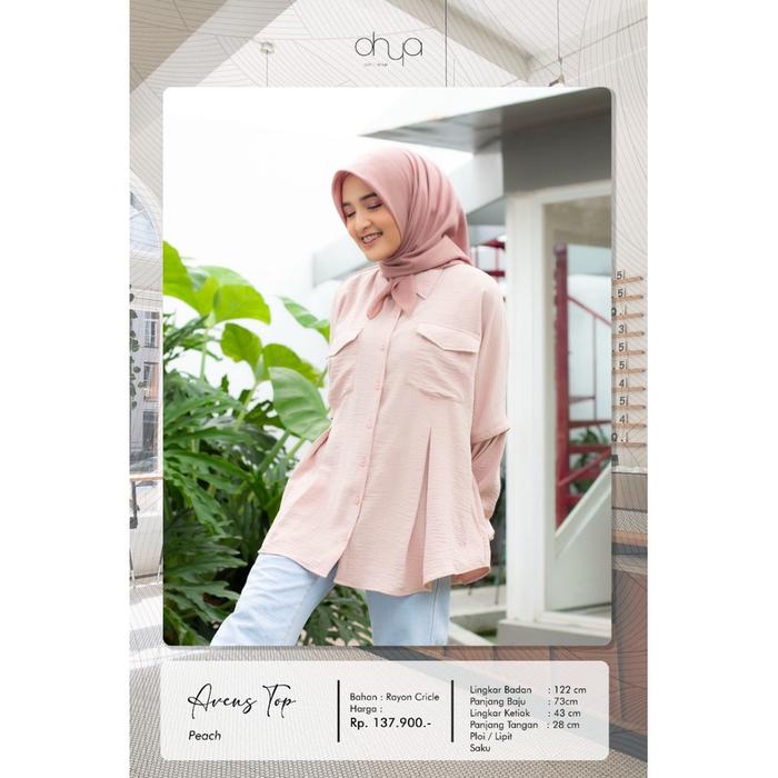 Ohya Kemeja Blouse Atasan Kemeja Blouse Avens Peach