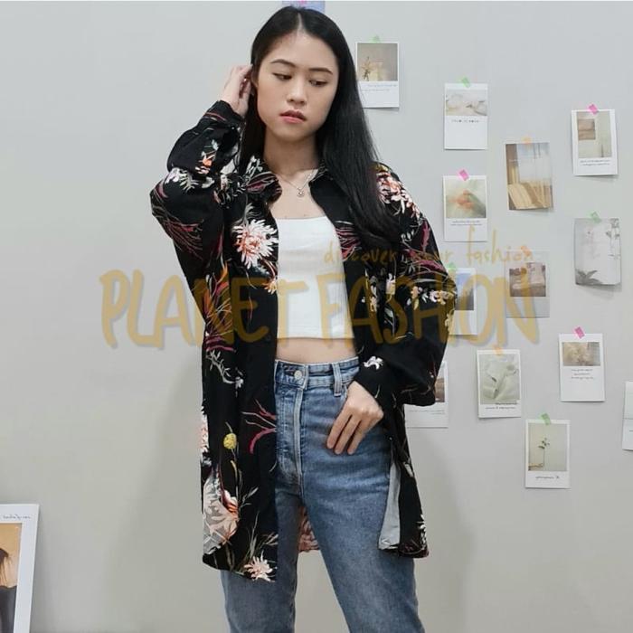 SALE!! 3263 - KEMEJA LENGAN PANJANG HM TUNIC FLORAL