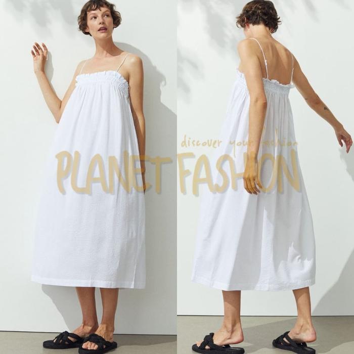 SALE!! 3238 - HM TEXTURED SLEEVELESS DRESS DRESS PUTIH