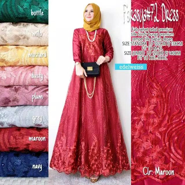 Gamis brukat Dewasa Remaja Kekinian model Modern nikahan Lebaran 2022
