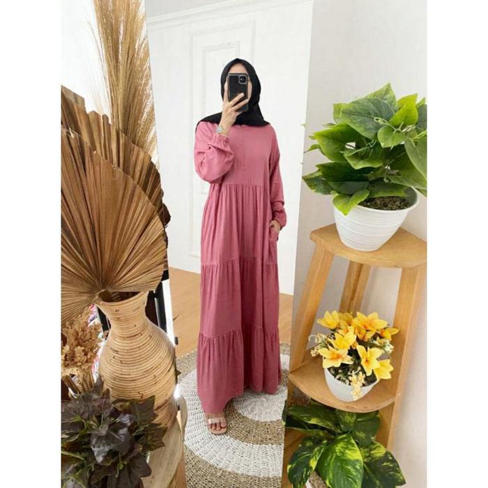 Gamis Nadira termura gamis wanita kekinian 2022 resleting depan busui