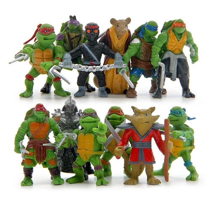 12pcs / Set Gantungan Kunci Action Figure Teenage Mutant Ninja Turtles