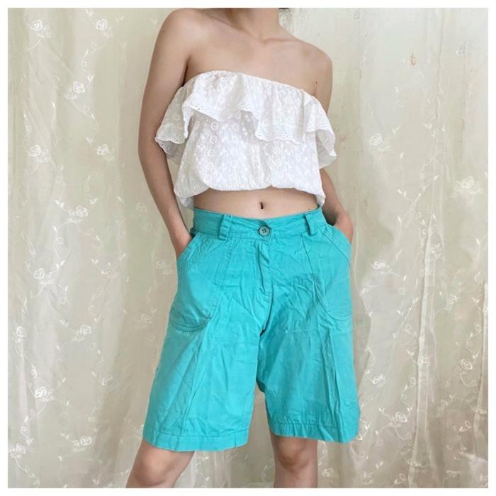 Thrift Uniqlo H&m High Waist Hot Pants Celana Pendek Bahan 3 4 Selutut