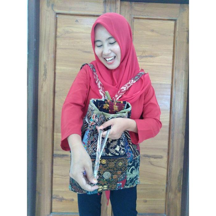 Tas Ransel Serut Lisa--batik Murah-batik Wanita-kain Perca-dari Kain P