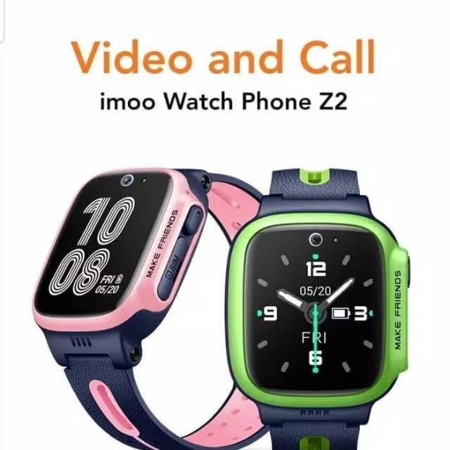 imoo Z1 Smartwatch Anak IPX8 Tahan Air Panggilan Video GPS - Grapefruit Red / Bamboo Green