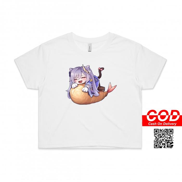 KAOS CROP KEQING GENSHIN IMPACT STICKER EDITION - T-SHIRT KEQING LIYUE
