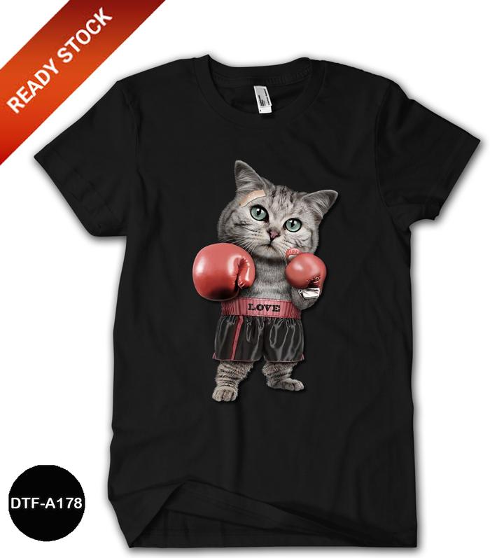 Kaos Kucing Boxer Baju Anak Katun Combed #DTF-A178