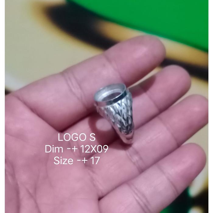 Emban Batu Akik Alpaka-cincin Titanium Pria Wanita Cauple-ring Perak M