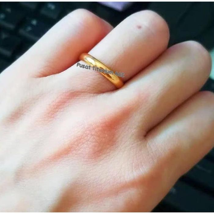 Cincin Couple Logam Koin Kuningan Uang 500 Rupiah 1991 Anti Karat Terk