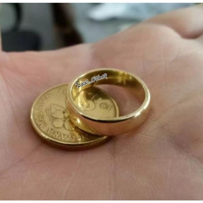 Cincin Couple Koin Logam Kuningan Uang 500. Anti Karat H