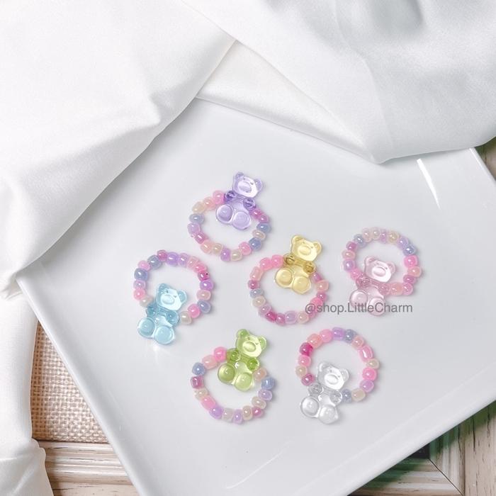 Cincin Manik Beads Ring Korea - Gummy Bear