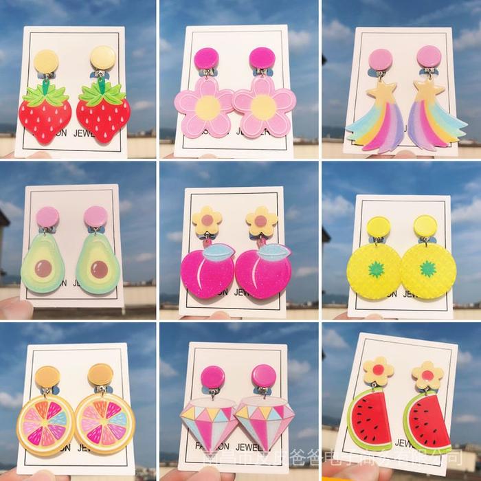 KJ752 Anting Klip Tanpa Tindik Anti Sakit Untuk Anak Perempuan