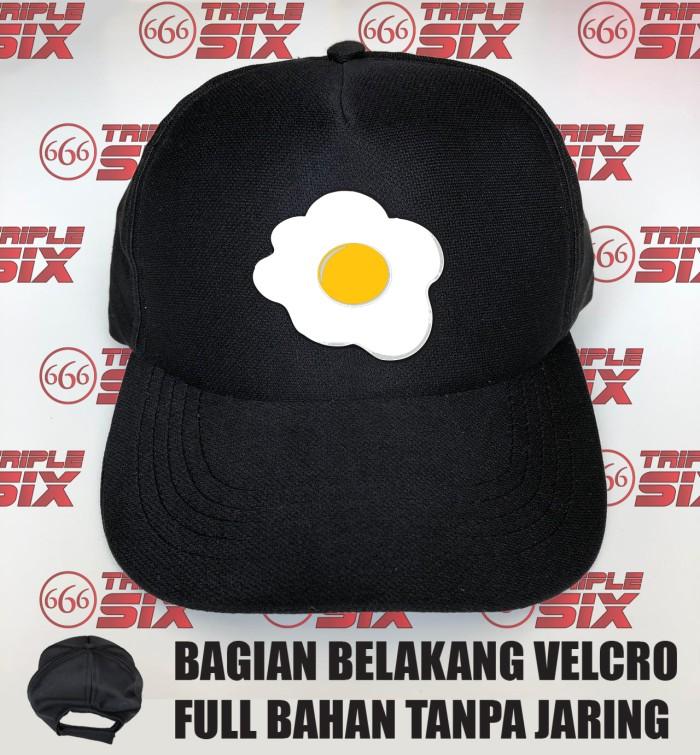 Topi Trucker tanpa jaring Baseball Telor Ceplok Sunny side up egg
