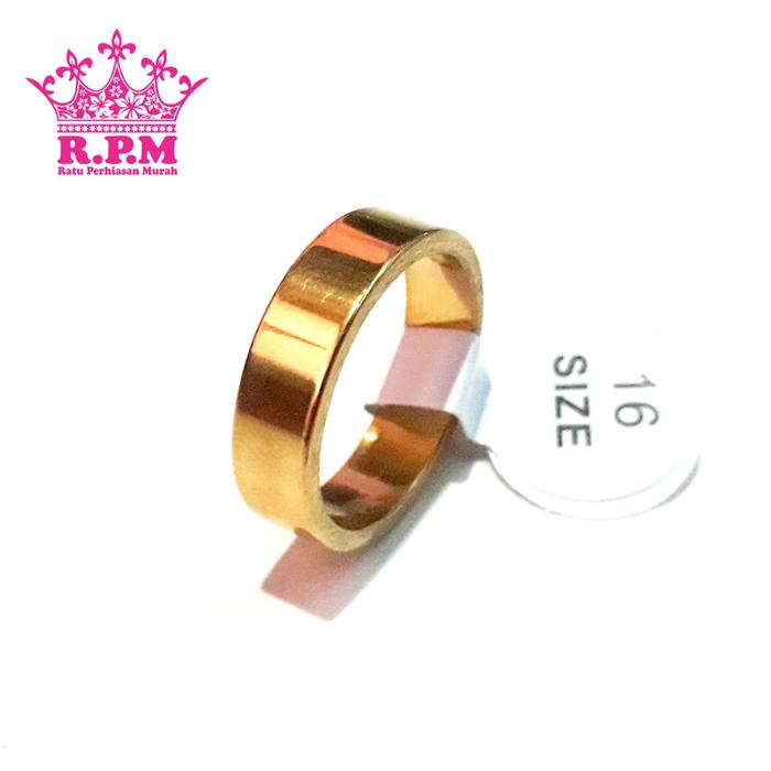Cincin Couple Titanium Gold Emas Tunangan